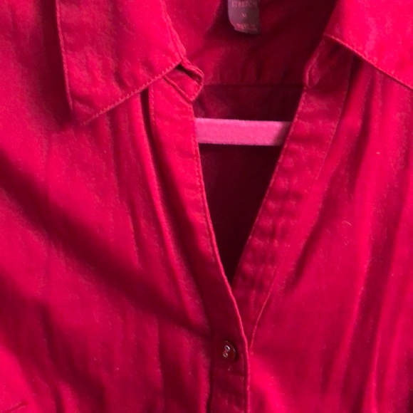 Classy Red Button down - Picture 4 of 8